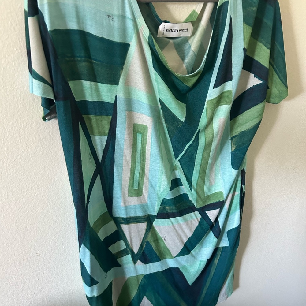 Emilio Pucci Green Patterned Fabric - Picture 7 of 8
